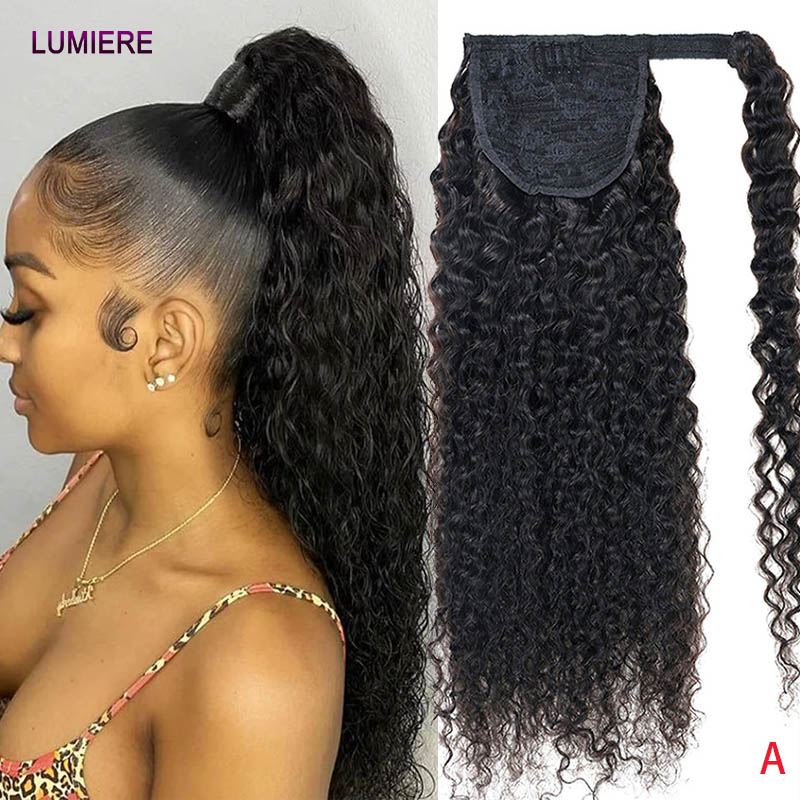 Seamless Clip In Hair Extensions Human Hair - Afro crespo acqua profonda onda riccia