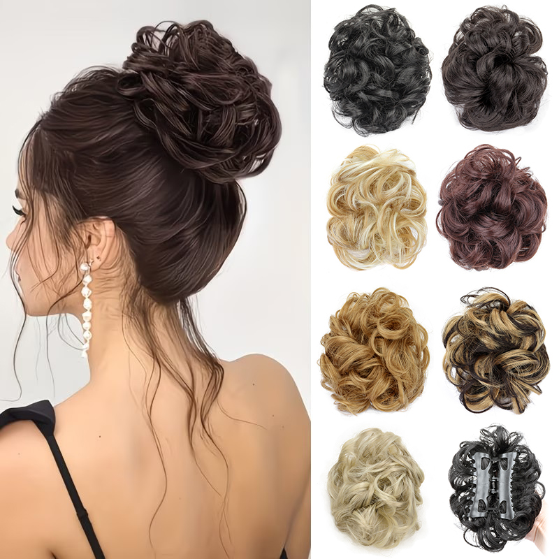 Claw Clip Messy Bun Hair Piece - Chignon Sintetico a Coda di Cavallo