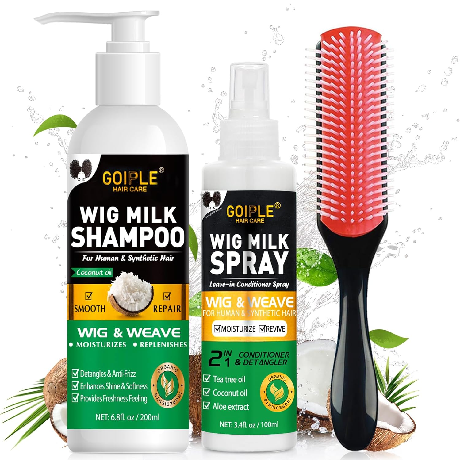 Synthetic Wigs - GOIPLE Kit 3 in 1 per