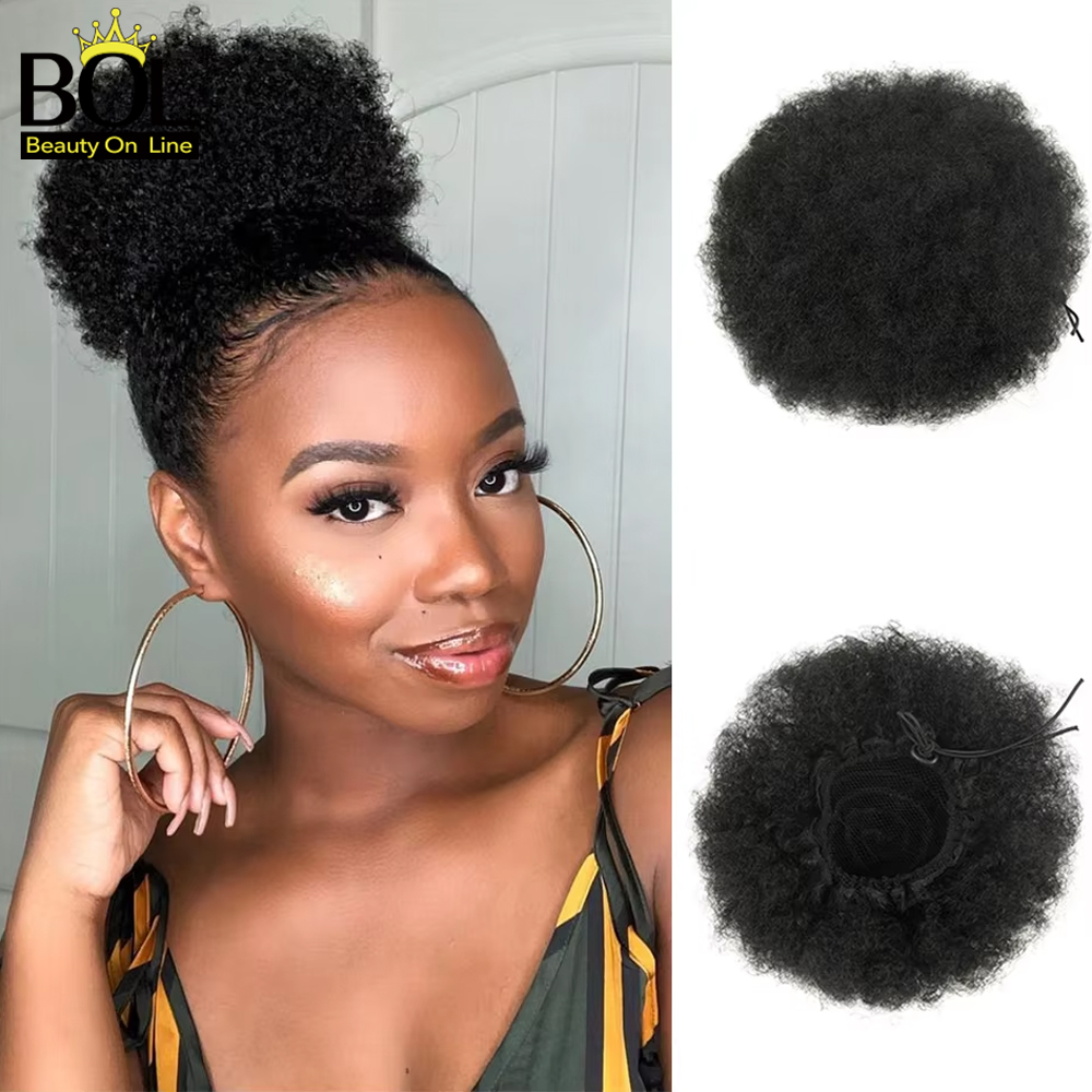 Drawstring Afro Curly Puff Ponytail - Extension per Coda di Cavallo Afro