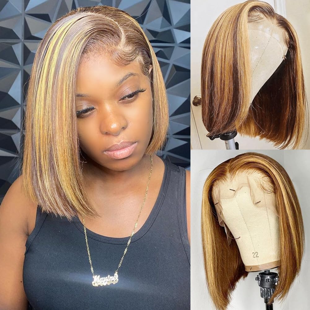 Pre Parted 13X4 Lace Front Bob Wig - Parrucca Bob in Capelli Umani 13x4