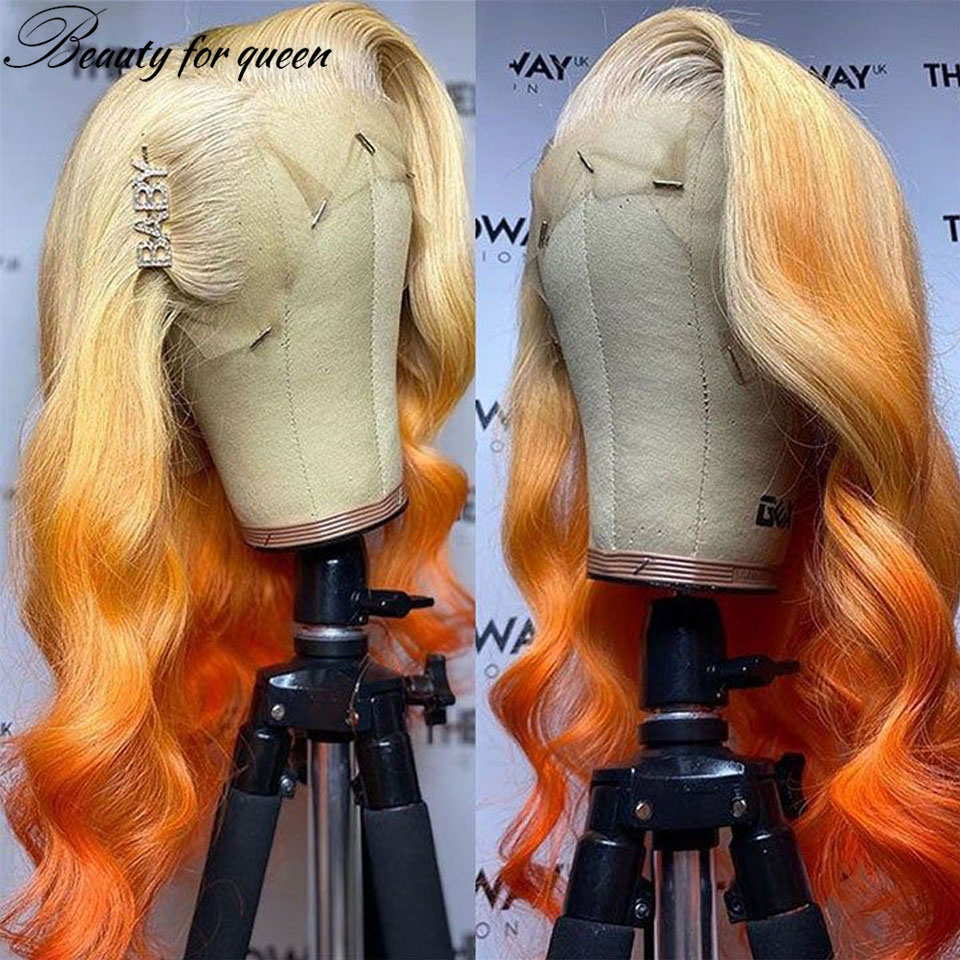 613 Blonde Body Wave Lace Front Wig - Zenzero 613 Arancione Dell'onda Del Corpo
