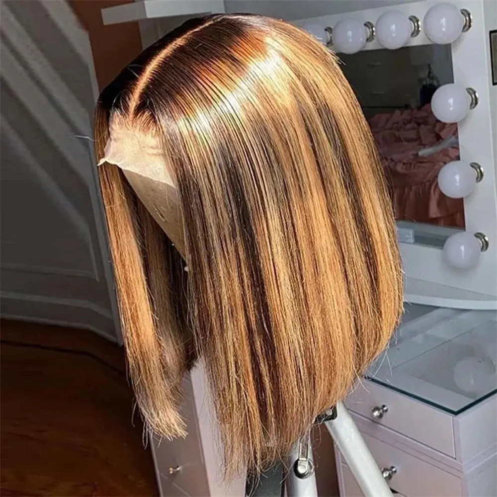 Glueless Wear And Go Human Hair Wig - Parrucche Bob Biondo Miele con Capelli