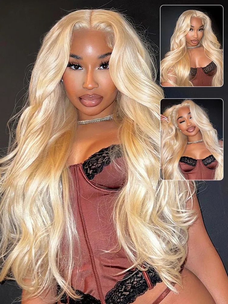 613 Blonde Body Wave Lace Front Wig - Parrucche in Capelli Umani Color Biondo