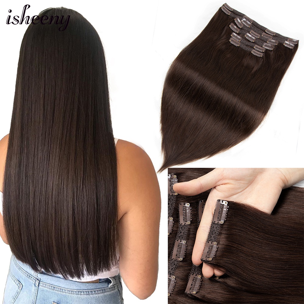 Seamless Clip In Hair Extensions Human Hair - Isheeny 140-240G Clip di Volume nelle