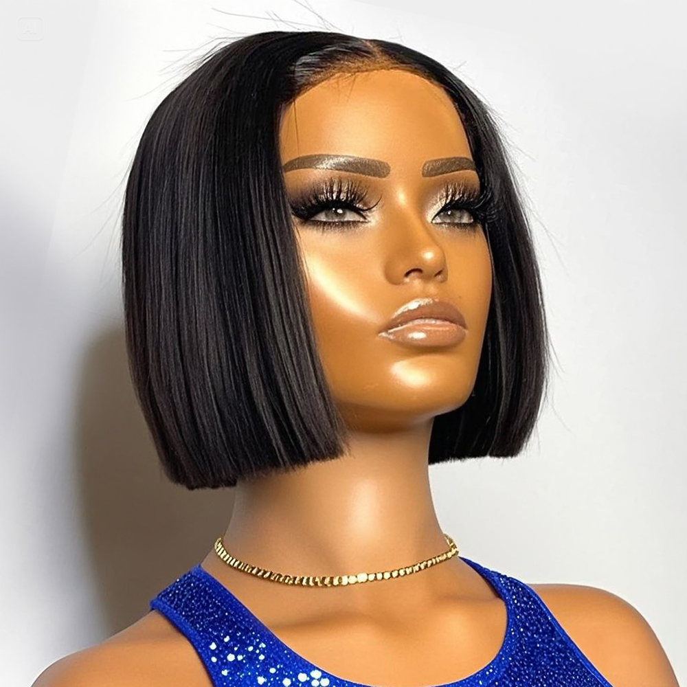 Glueless Wear And Go Human Hair Wig - Parrucca Bob Corta Liscia con Densità