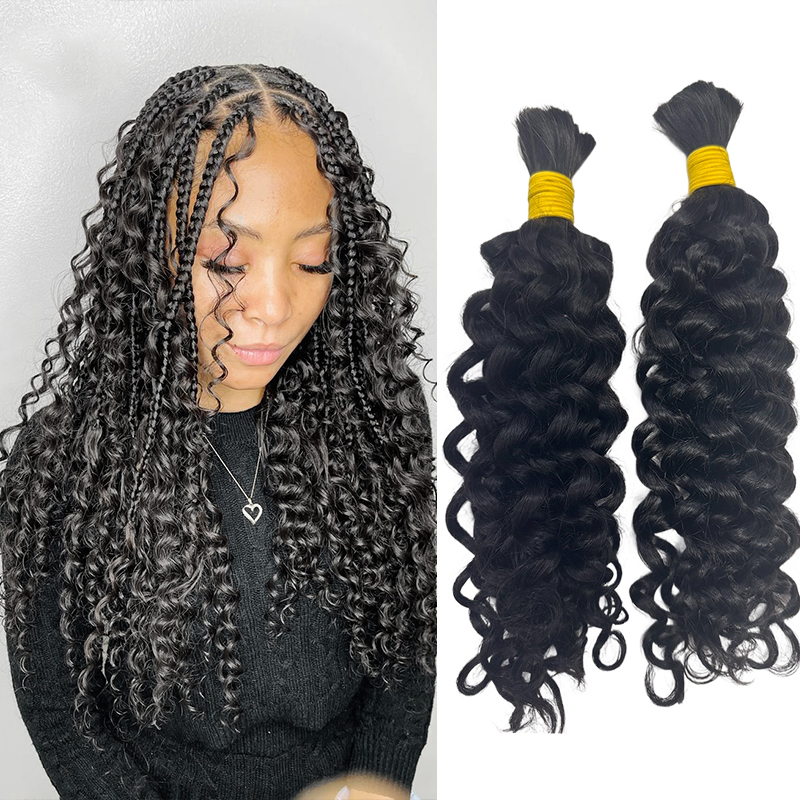 Water Wave Bulk Human Hair For Braiding - Capelli Umani Ricci a Onda d'Acqua
