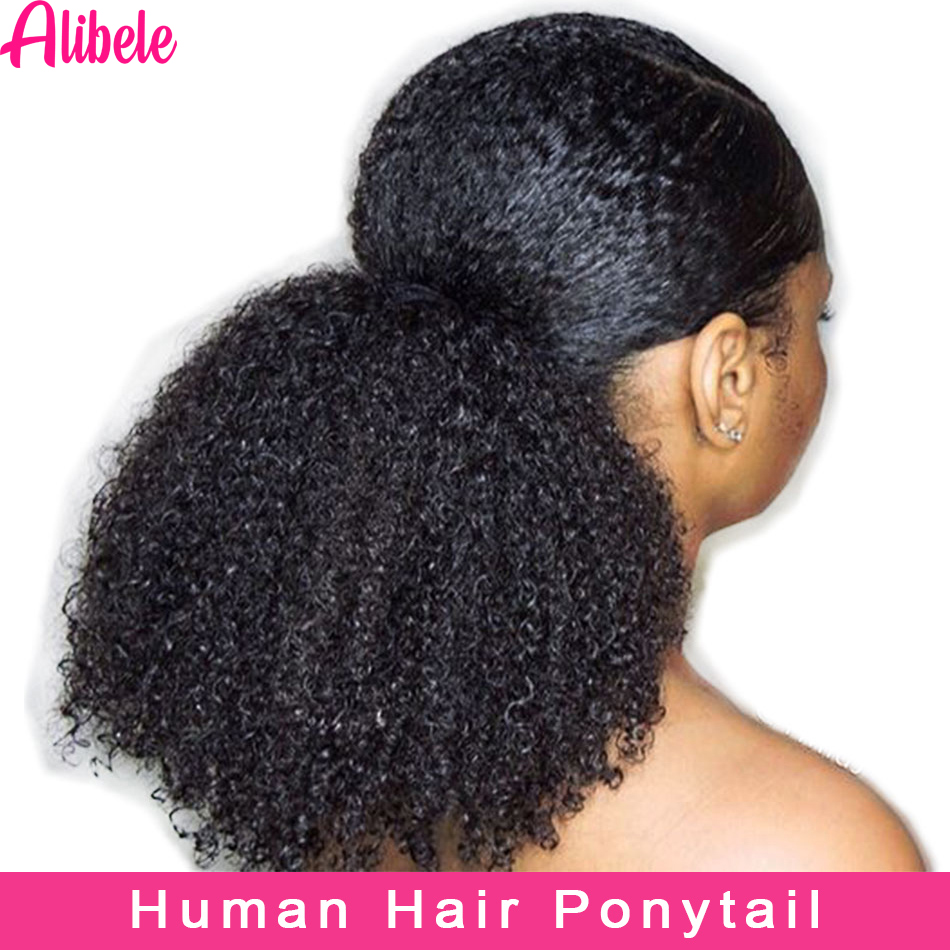 Seamless Clip In Hair Extensions Human Hair - Alibele Mogolian Afro crespo ricci coulisse