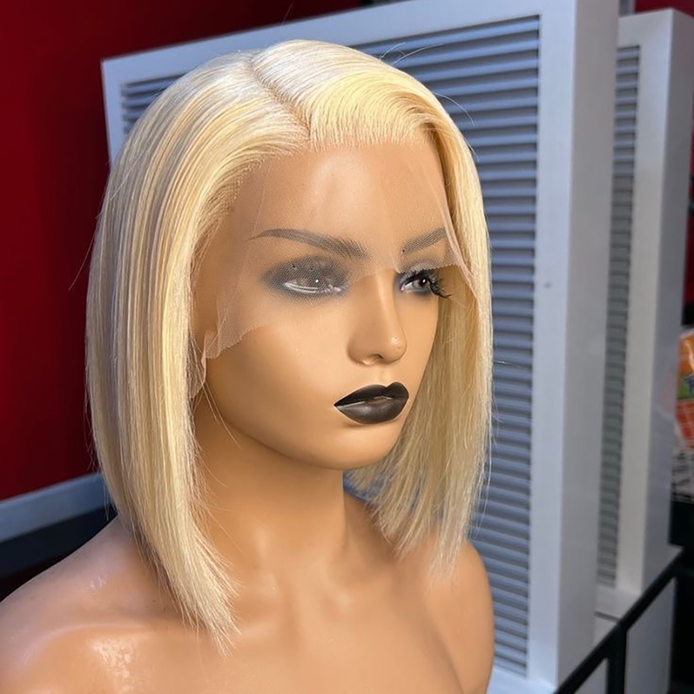 Pre Parted 13X4 Lace Front Bob Wig - Parrucca Bob Liscia Bionda 613 con
