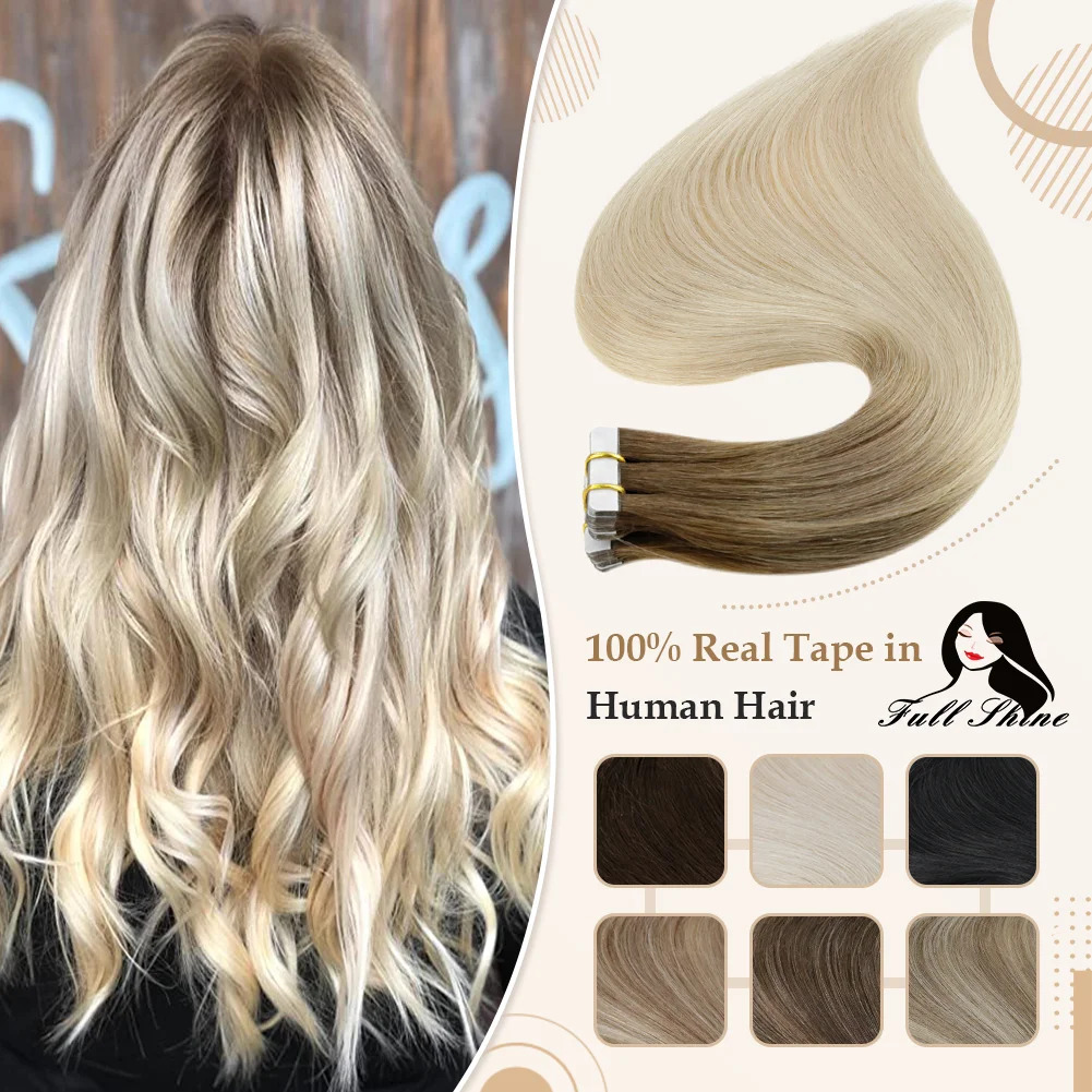 Invisible Tape In Extensions Real Hair - Nastro Omber Full Shine nelle estensioni