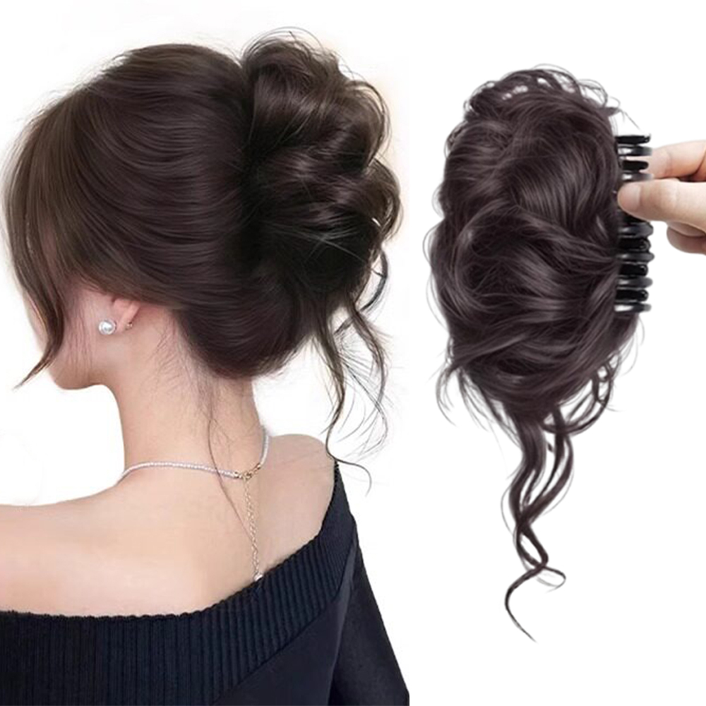 Claw Clip Messy Bun Hair Piece - 1 pz Elegante Chignon con Clip