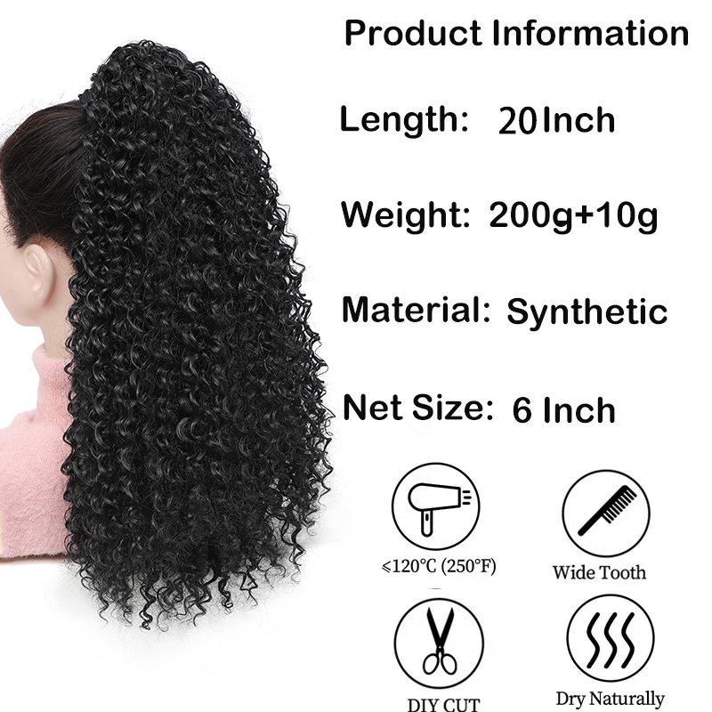 Coda di cavallo lunga riccia c - Drawstring Afro Curly Puff Ponytail recensione e prezzo