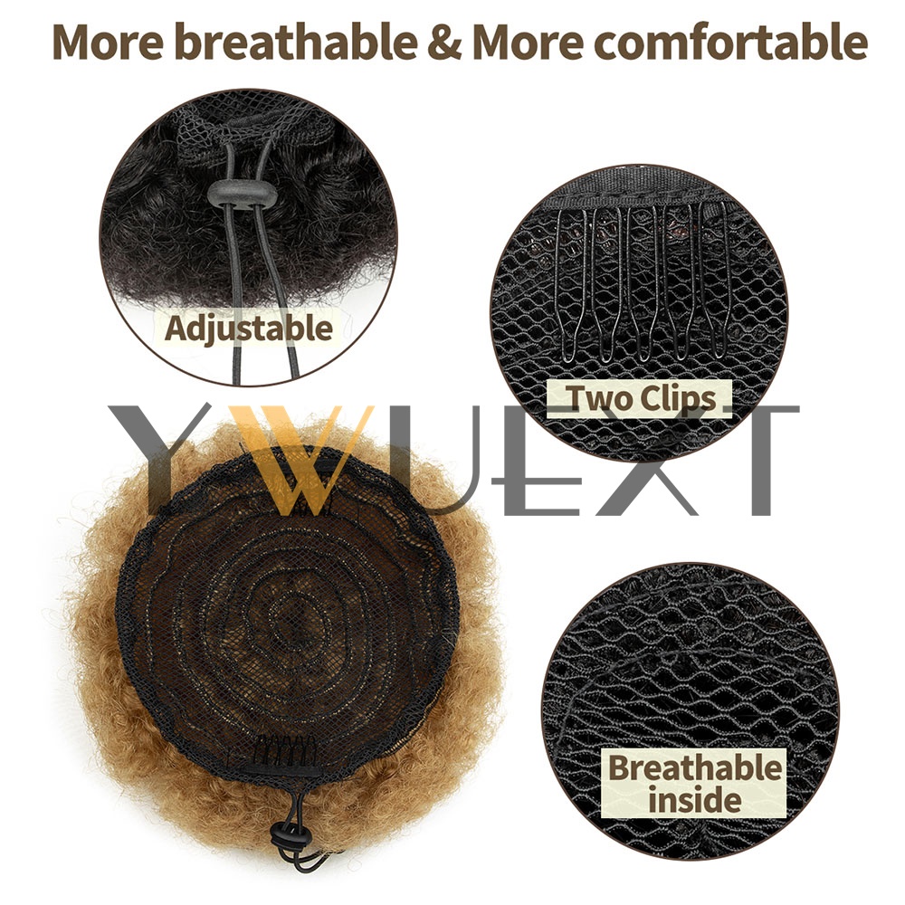 YWUEXT Honey Gold Afro Kinky P - Drawstring Afro Curly Puff Ponytail recensione e prezzo