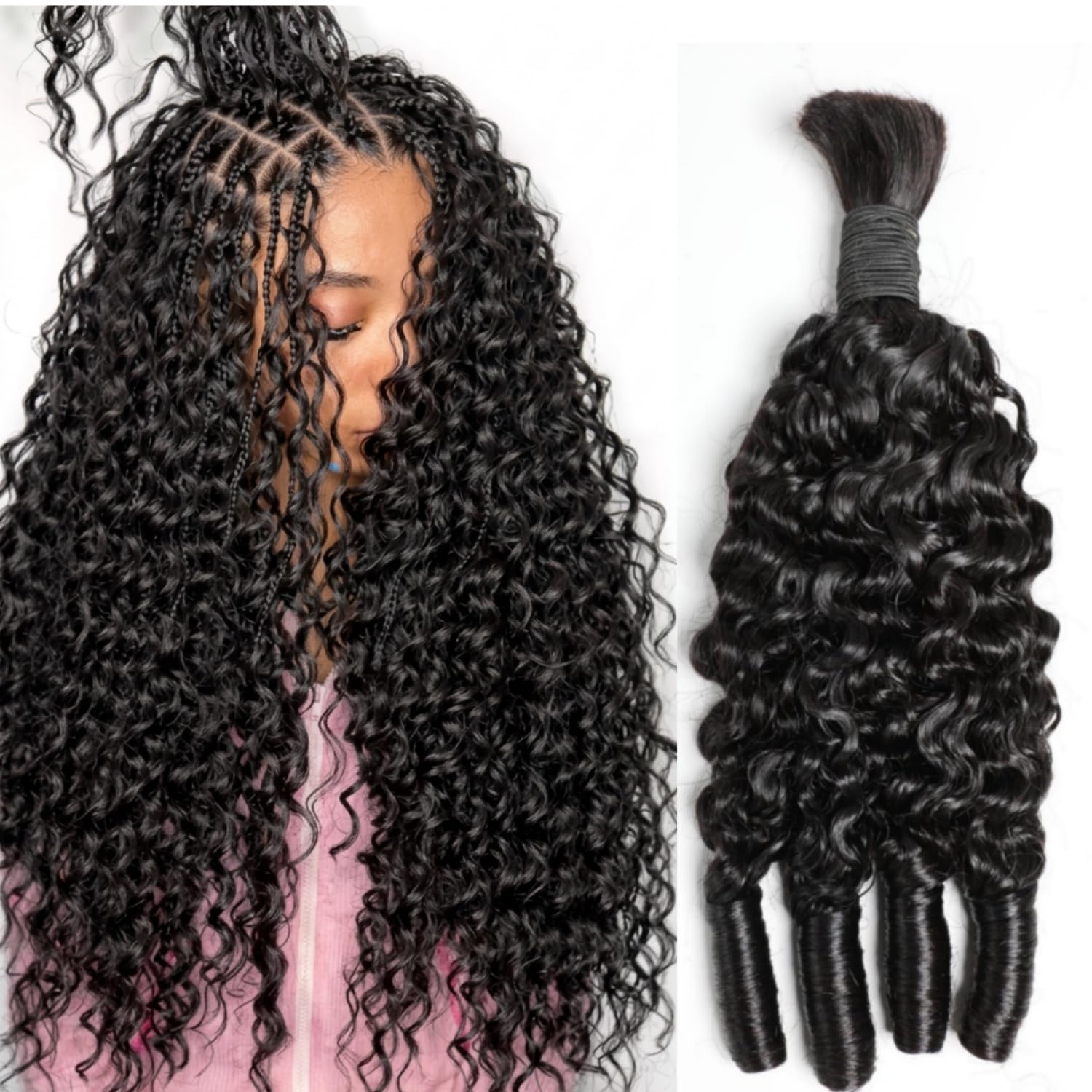 Capelli Umani per Trecce Boho, - Water Wave Bulk Human Hair For Braiding recensione e prezzo