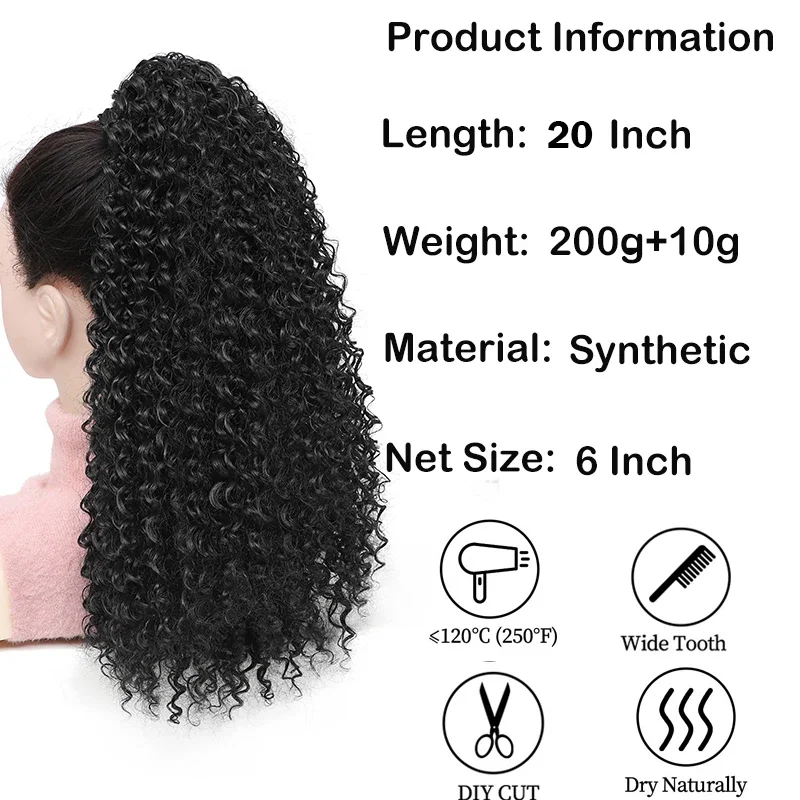 Estensione della coda di caval - Drawstring Afro Curly Puff Ponytail recensione e prezzo