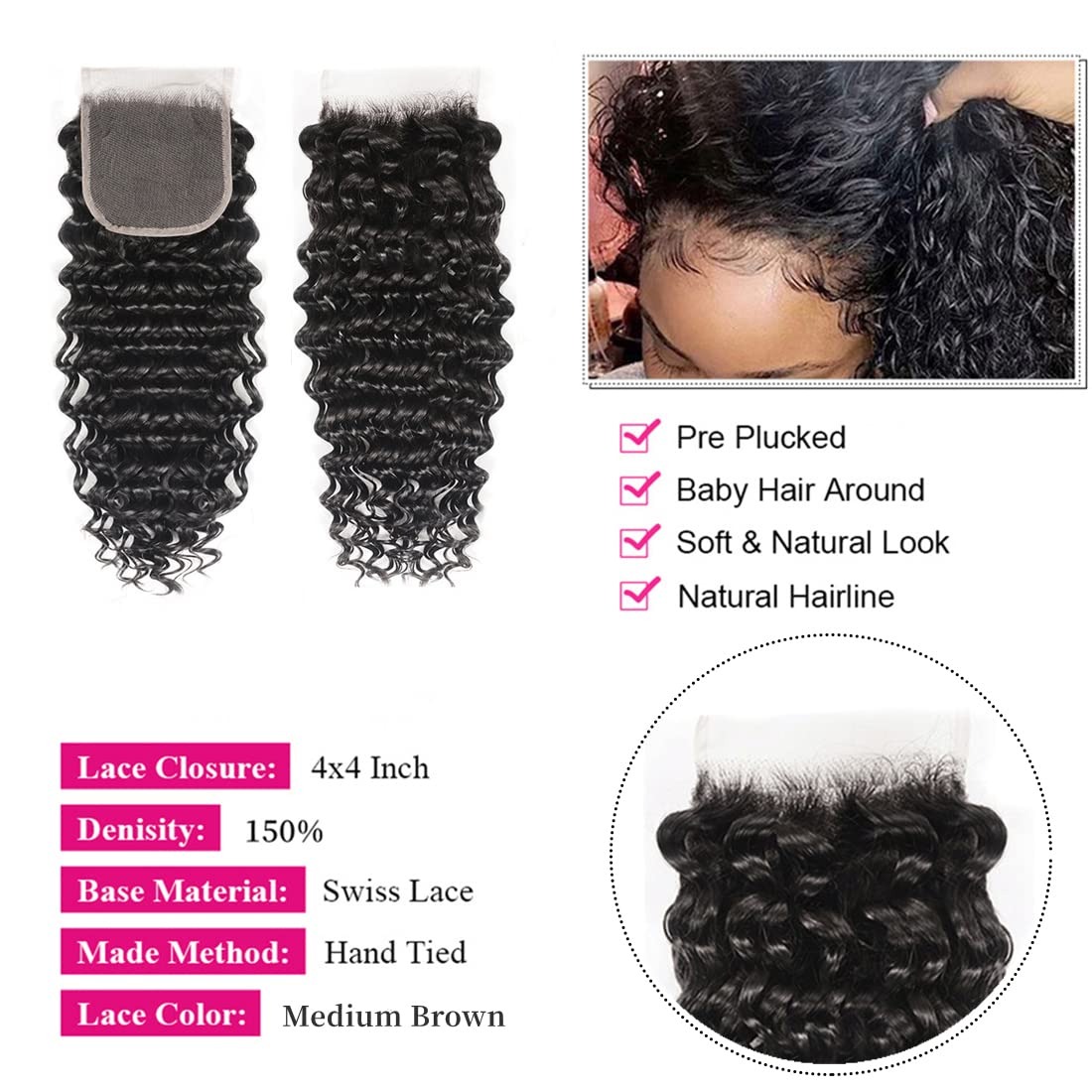 Ciocche di Capelli Ondulati Na - Deep Wave 3 Bundles With Closure recensione e prezzo