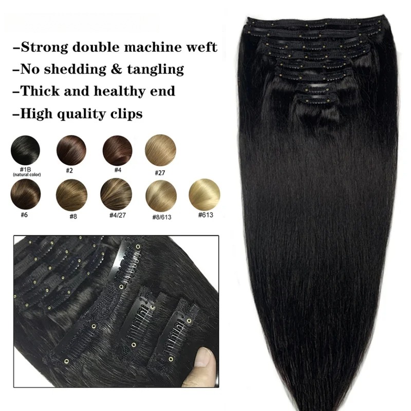 Clip dritta naturale nelle est - Seamless Clip In Hair Extensions Human Hair recensione e prezzo