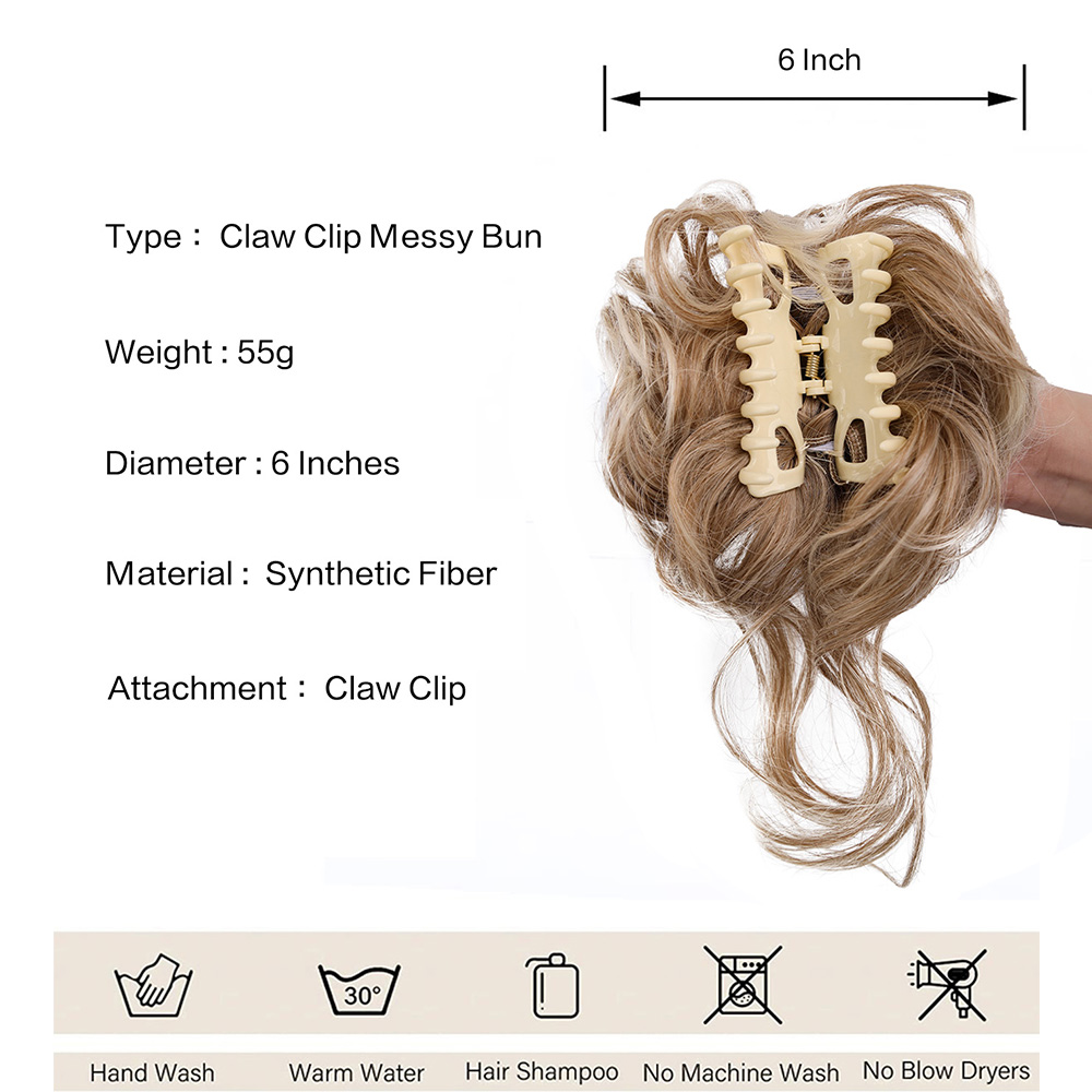 Pezzo di capelli sintetici per - Claw Clip Messy Bun Hair Piece recensione e prezzo