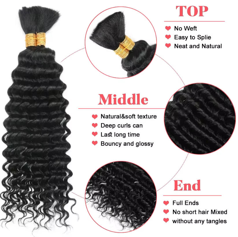 Capelli Umani Sciolti in Bulk, - Water Wave Bulk Human Hair For Braiding recensione e prezzo