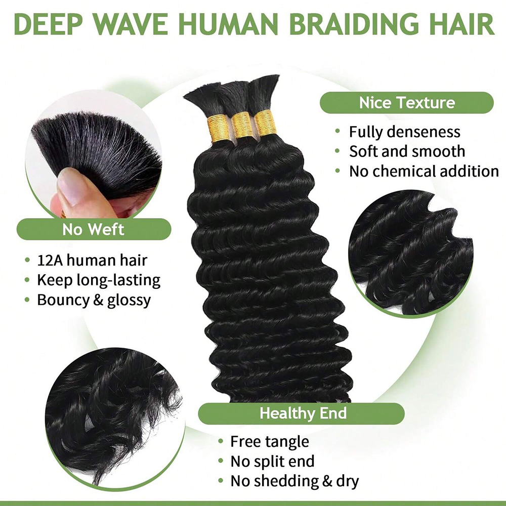 Capelli Umani per Intrecciare, - Water Wave Bulk Human Hair For Braiding recensione e prezzo