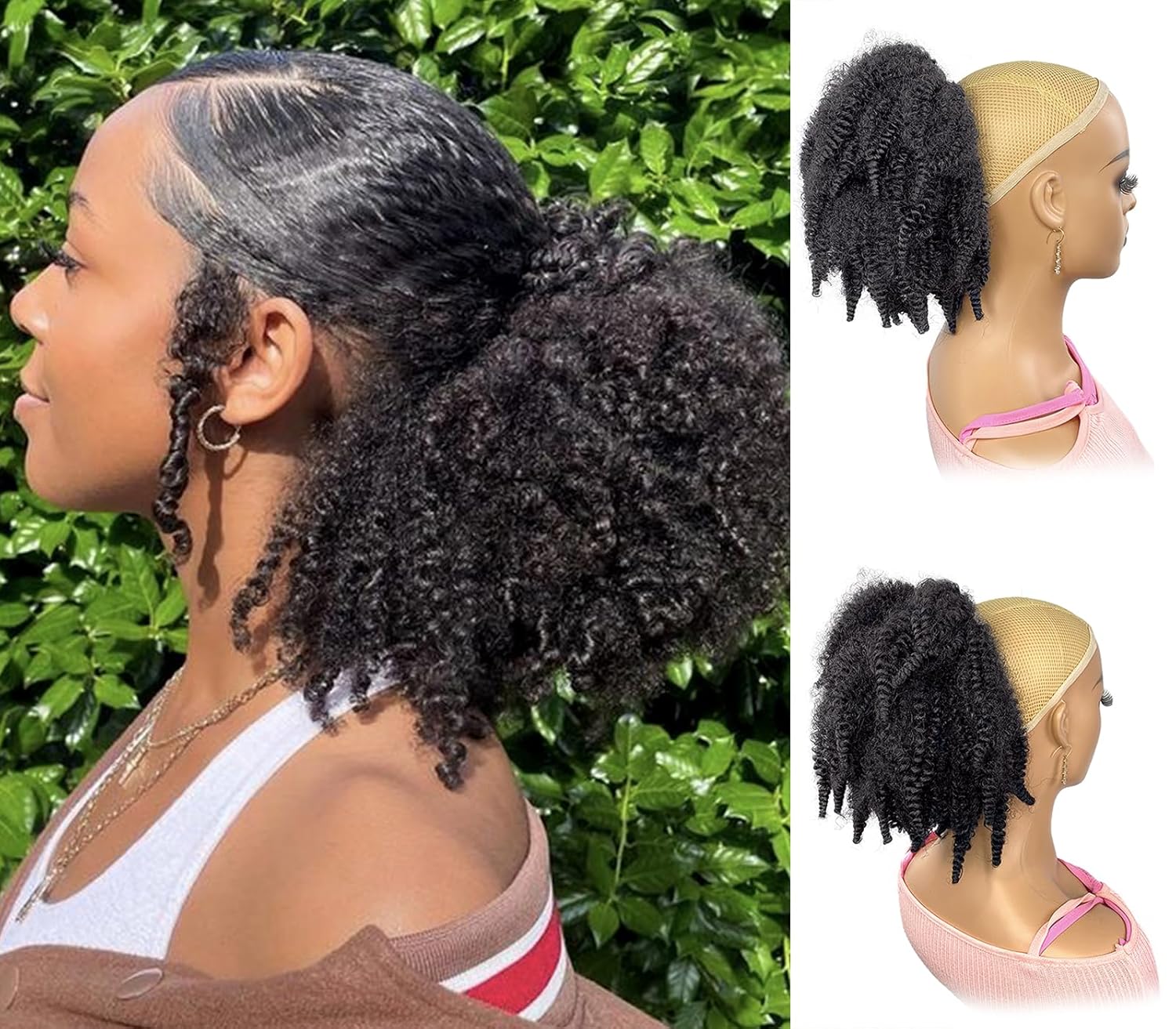 Coda di Cavallo Sintetica Afro - Drawstring Afro Curly Puff Ponytail recensione e prezzo