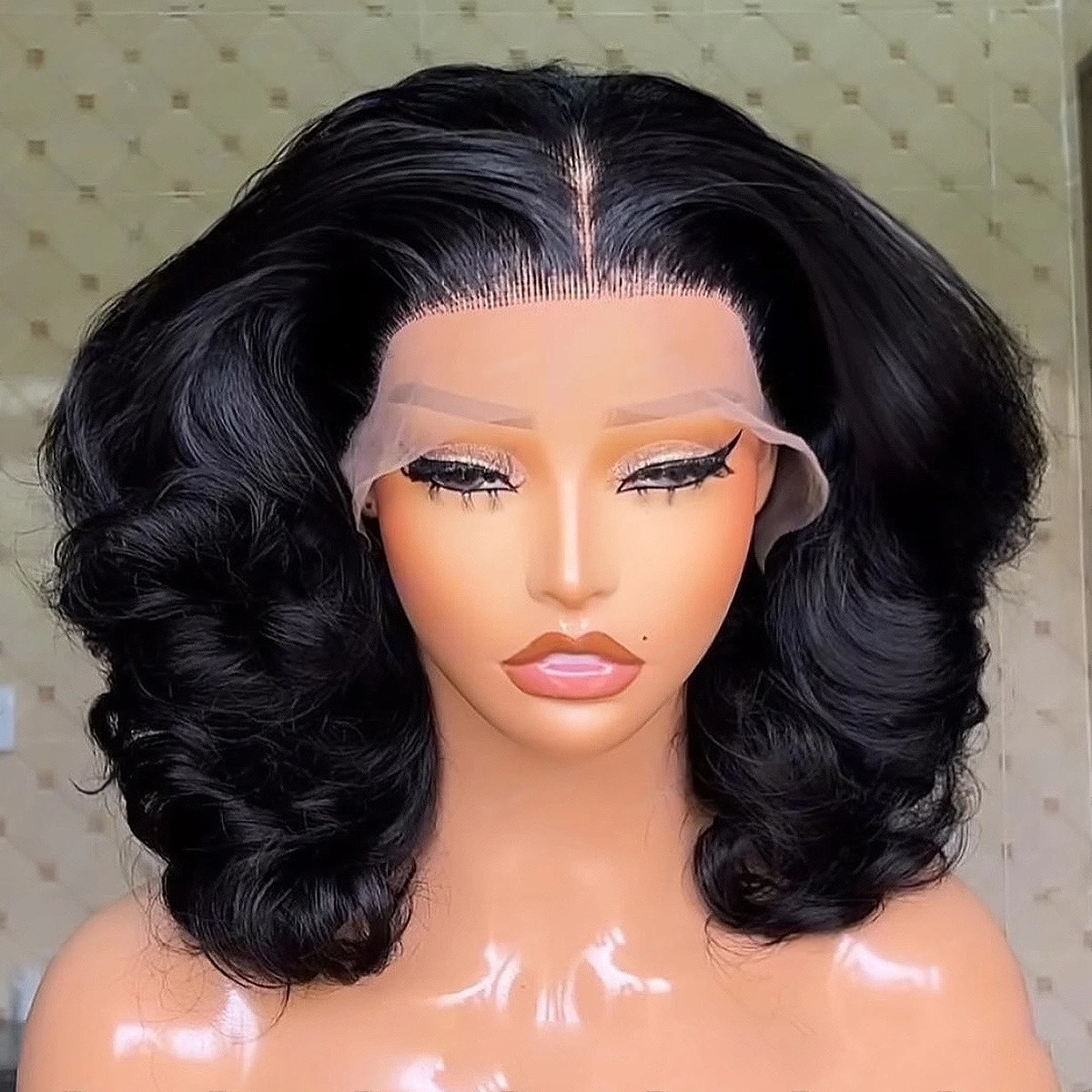 Parrucca Nera Corta Bob Ondula - Pre Parted 13X4 Lace Front Bob Wig recensione e prezzo