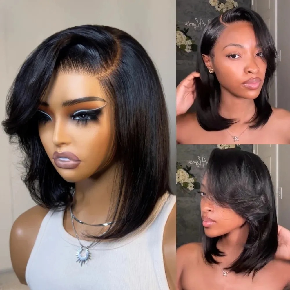 Parrucca Nera Corta Bob Liscia - Pre Parted 13X4 Lace Front Bob Wig recensione e prezzo
