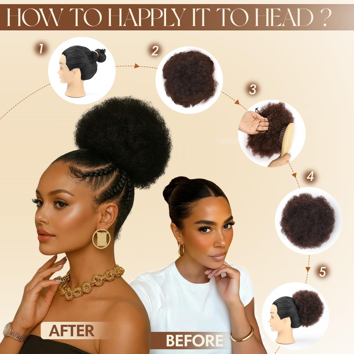 Coda di Cavallo Sintetica Afro - Drawstring Afro Curly Puff Ponytail recensione e prezzo