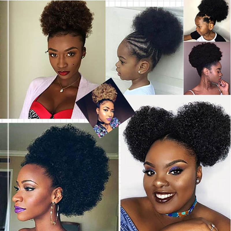 Grandi estensioni della coda d - Drawstring Afro Curly Puff Ponytail recensione e prezzo