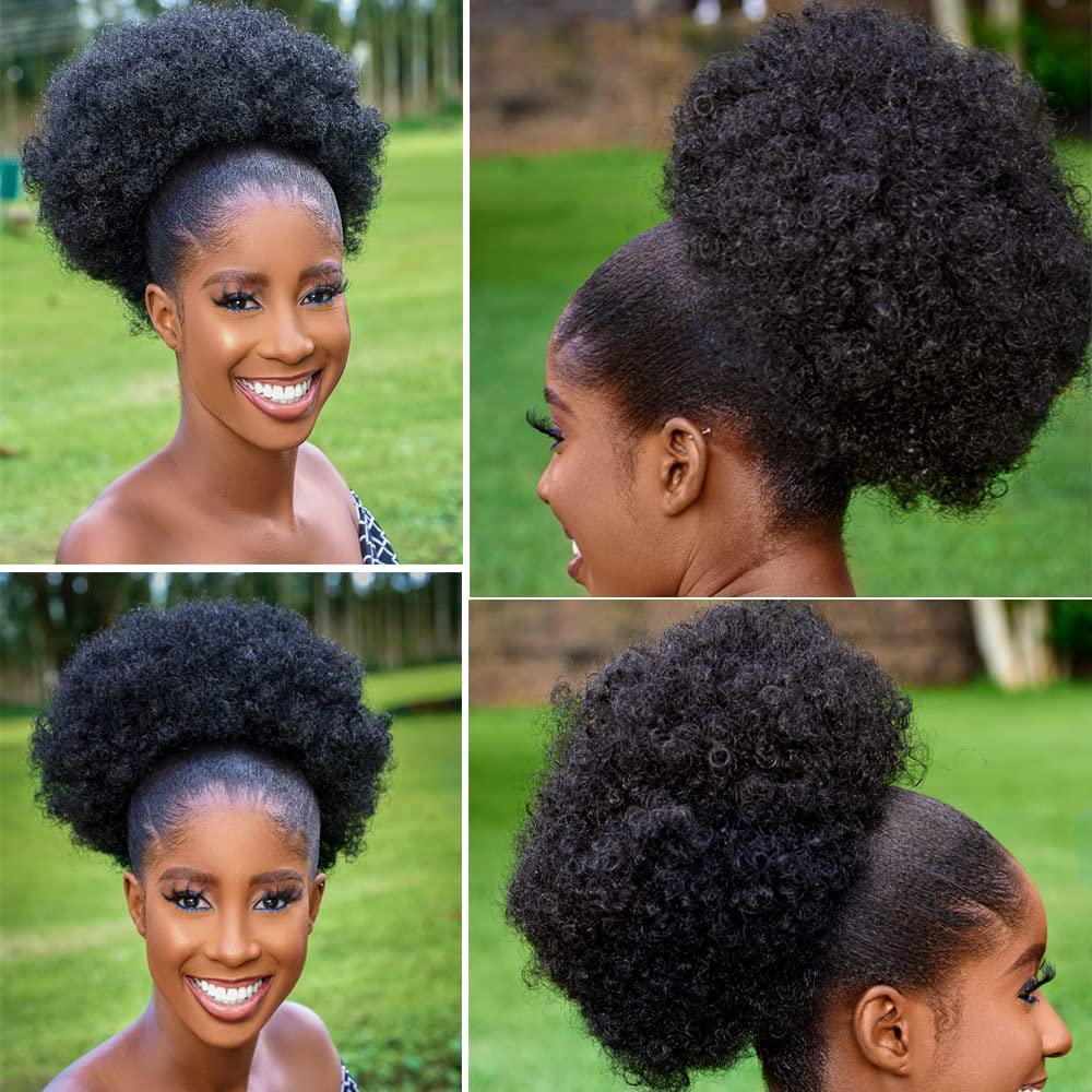 Grandi estensioni della coda d - Drawstring Afro Curly Puff Ponytail recensione e prezzo