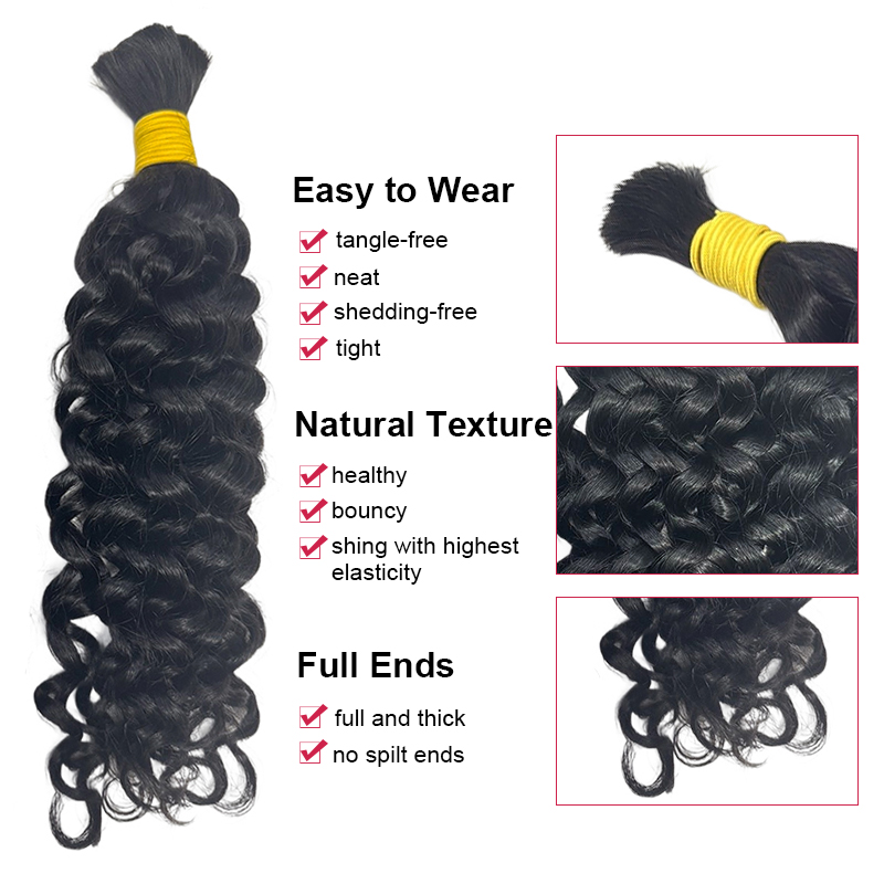 Capelli umani sfusi con onda d - Water Wave Bulk Human Hair For Braiding recensione e prezzo