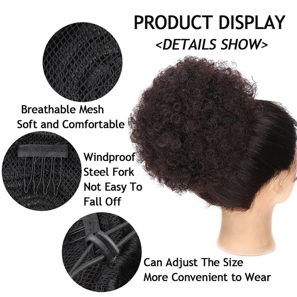 Estensioni sintetiche della co - Drawstring Afro Curly Puff Ponytail recensione e prezzo